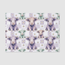 Highland-Kuh Lila Salbei Osterglocken Pastell