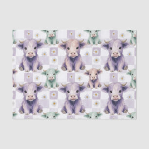 Highland-Kuh Lila Salbei Osterglocken Pastell Seidenpapier