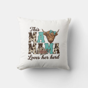 Highland-Kuh-Mama-Liebt-Ihr-Herde-Shirt-Design Kissen