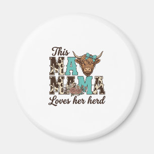 Highland-Kuh-Mama-Liebt-Ihr-Herde-Shirt-Design Magnet