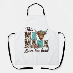 Highland-Kuh-Mama-Liebt-Ihr-Herde-Shirt-Design Schürze