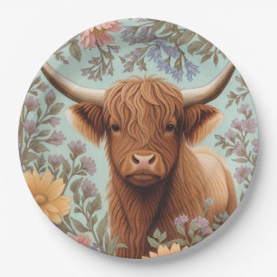 Highland-Kuh-Pastell William Morris inspirierte Bl Pappteller