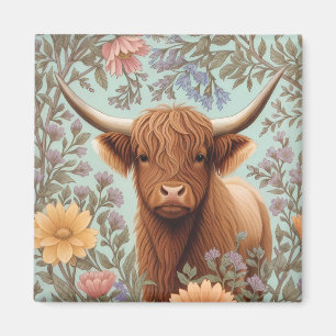 Highland-Kuh Pastell William Morris Inspiriertes F Magnet