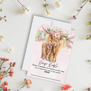 Highland-Kuh Pink Baby Shower Windel-Raffle  Einladung