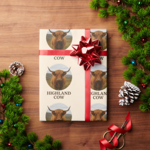 Highland-Kuh-Porträtposter mit "Highland-Kuh" Geschenkpapier