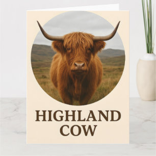 Highland-Kuh-Porträtposter mit "Highland-Kuh"  Karte