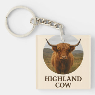 Highland-Kuh-Porträtposter mit "Highland-Kuh"  Schlüsselanhänger