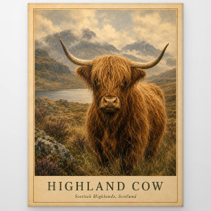 Highland-Kuh Schottland VINTAGE Postkarte