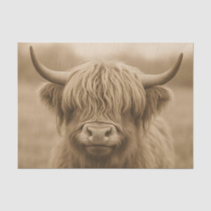 Highland-Kuh-Sepia-Porträt Seidenpapier