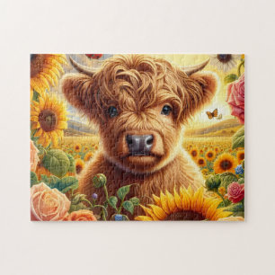 Highland-Kuh-Sonnenblume Puzzle