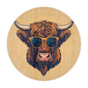 Highland-Kuh-Sonnenbrille Funky Schottland Schneidebrett