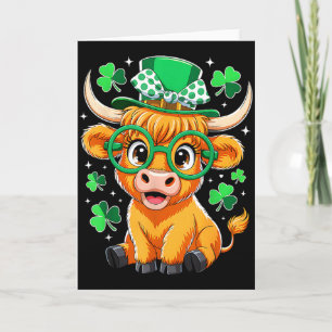 Highland-Kuh St. Patrick Tag Lustiger Shamrock Iri Karte