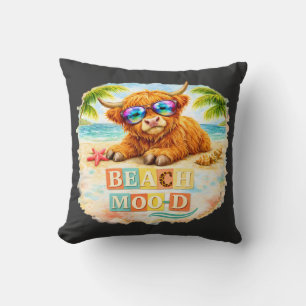 Highland-Kuh Strandstimmung Kissen