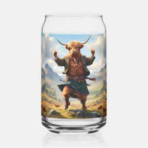 Highland-Kuh tanzt Highland Fling, Dosenglas
