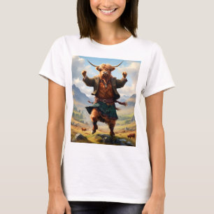 Highland-Kuh tanzt Highland Fling, T-Shirt
