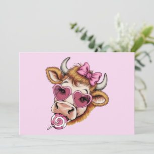 Highland-Kuh Valentine Coquette Valentinstag Einladung