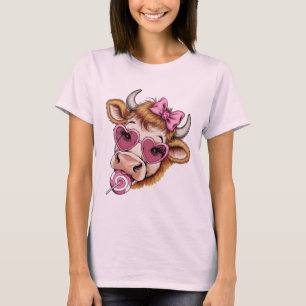 Highland-Kuh-Valentine-Coquette Valentinstag  T-Shirt