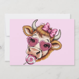 Highland-Kuh-Valentinsgruß Coquette Valentinstag Feiertagskarte