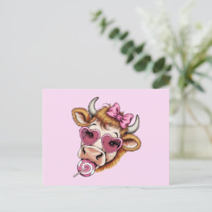 Highland-Kuh-Valentinstag-Coquette Valentinstag  Postkarte