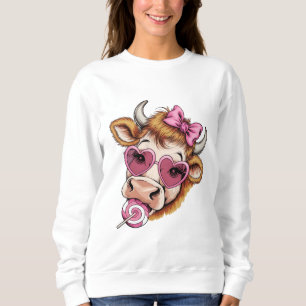 Highland-Kuh-Valentinstag Coquette Valentinstag  Sweatshirt