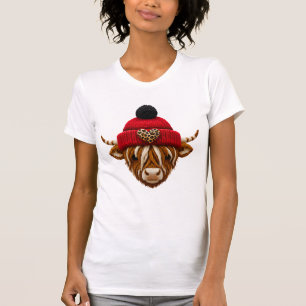 Highland-Kuh-Valentinstag PNG Faux-Latch-Haken T-Shirt