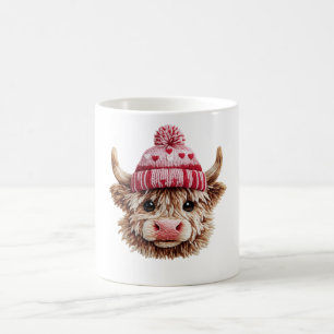 Highland-Kuh Valentinstag Süße Liebeskuh mit Herze Kaffeetasse