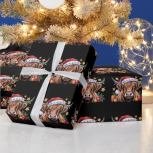 Highland-Kuh Weihnachten Färsen Bauernhof Landwirt Geschenkpapier