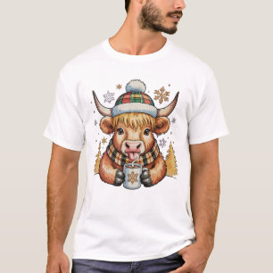Highland-Kuh-Weihnachten Fluffig Gemütlich Süß Gol T-Shirt