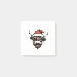 Highland-Kuh Weihnachten Xmas Santa Wollig Farm Post-it Klebezettel