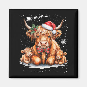 Highland-Kuh-Weihnachts-Outfit-Idee Frauen Xmas Hi Magnet