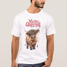 Highland-Kuh-Weihnachts-T-Shirt