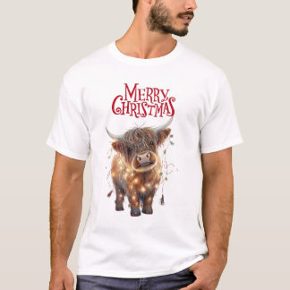 Highland-Kuh-Weihnachts-T-Shirt T-Shirt