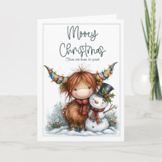Highland-Kuh-Weihnachtskarte Karte
