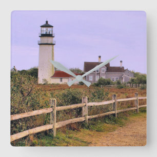 Highland Lighthouse, Cape Cod, Massachusetts Quadratische Wanduhr