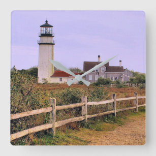 Highland Lighthouse, Cape Cod, Massachusetts Quadratische Wanduhr