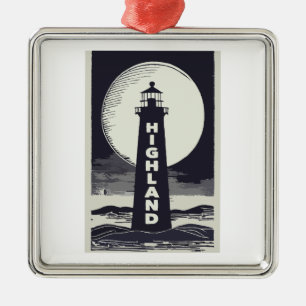 Highland Lighthouse Massachusetts Moon Ornament Aus Metall
