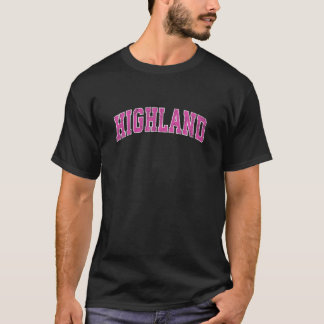 Highland Michigan MI Vintages Sportdesign Pink De T-Shirt