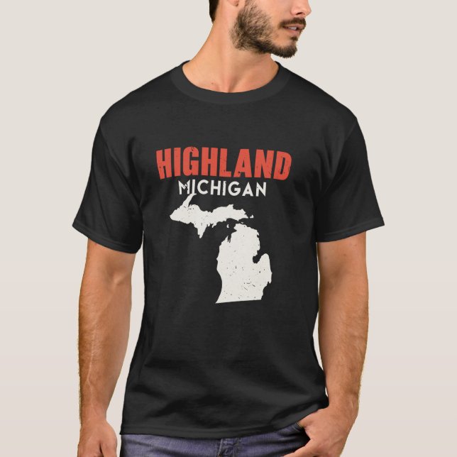 Highland Michigan USA Staat America Travel Michiga T-Shirt (Vorderseite)