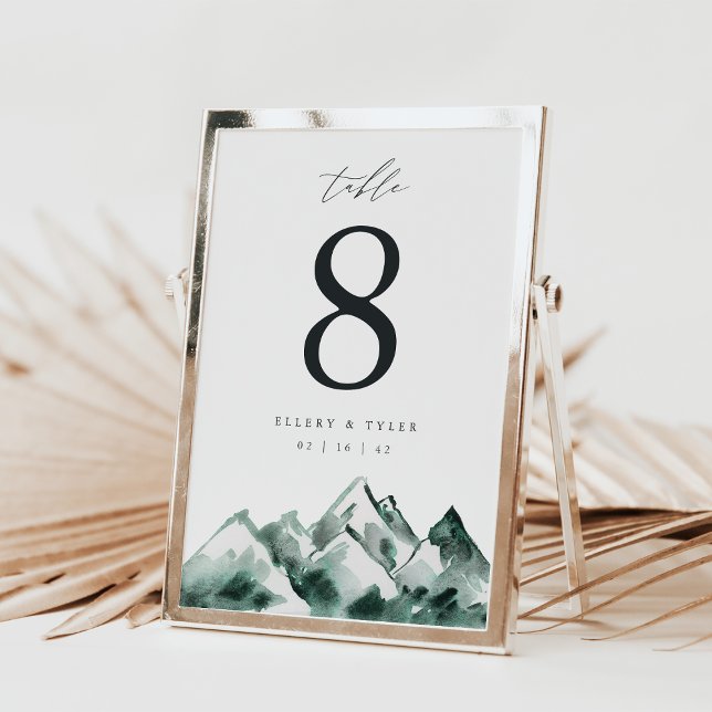 Highland | Mountain Wedding Tischnummer Card (Von Creator hochgeladen)