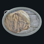 HIGHLAND OVALE GÜRTELSCHNALLE<br><div class="desc">Ein Kunstdesign einer schönen Highland Kuh.</div>