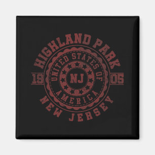 Highland Park Nj New Jersey Vintage-Stadtbekleidun Magnet