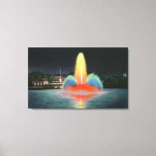 Highland- Parkreservoir belichtet nachts Leinwanddruck