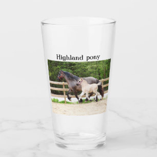 Highland pony glass glas