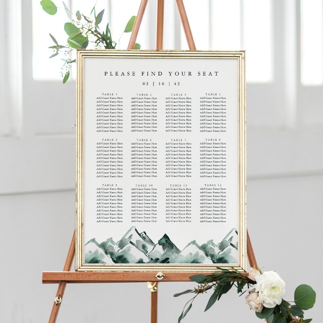 Highland Printable Mountain Wedding Seating Chart Poster (Von Creator hochgeladen)
