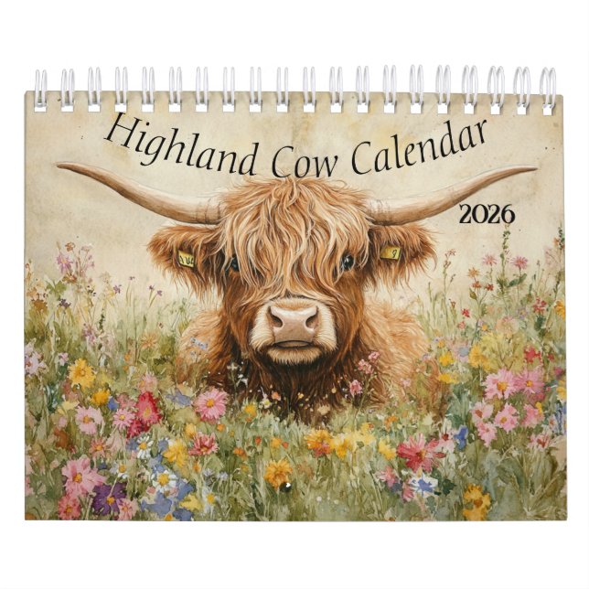 Highland-Rind-Kalender 2026 Kalender (Titelbild)