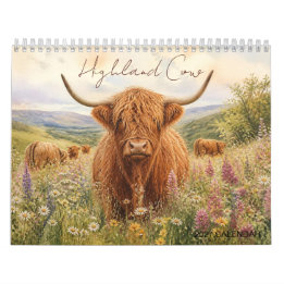Highland-Rind Wildblumenwiese 2027 Kalender