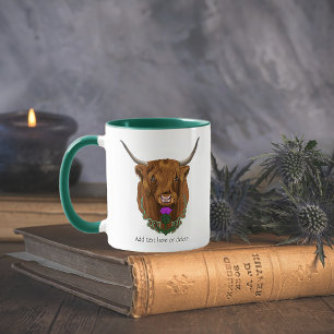 Highland Scottish Cow Lila Celtic Knot Work Tasse