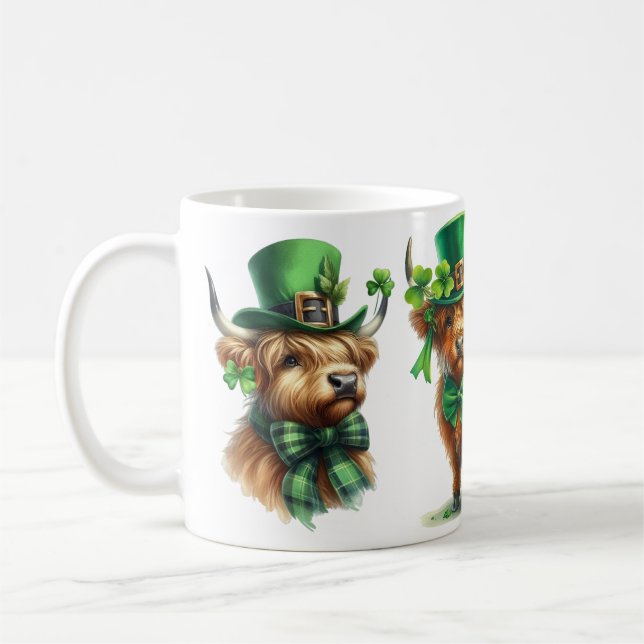 Highland Scottish Kuh St. Patrick's Day lustiges G Kaffeetasse (Links)