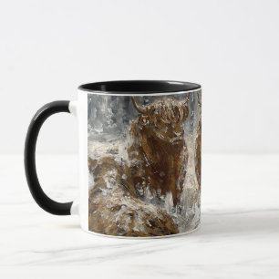 Highland-Seele: Whimsical Schnee Kühe Vintage Tasse