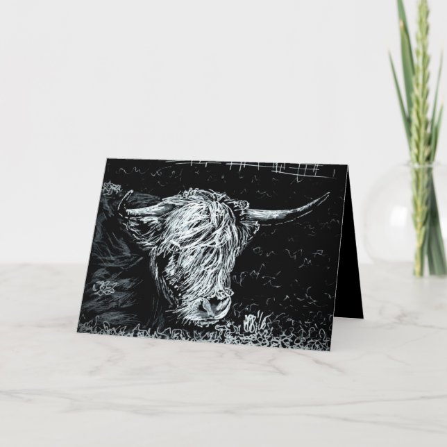 Highland Snow Feiertagskarte (Vorderseite)